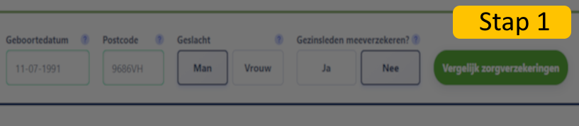 Zorgvergelijker stap 1