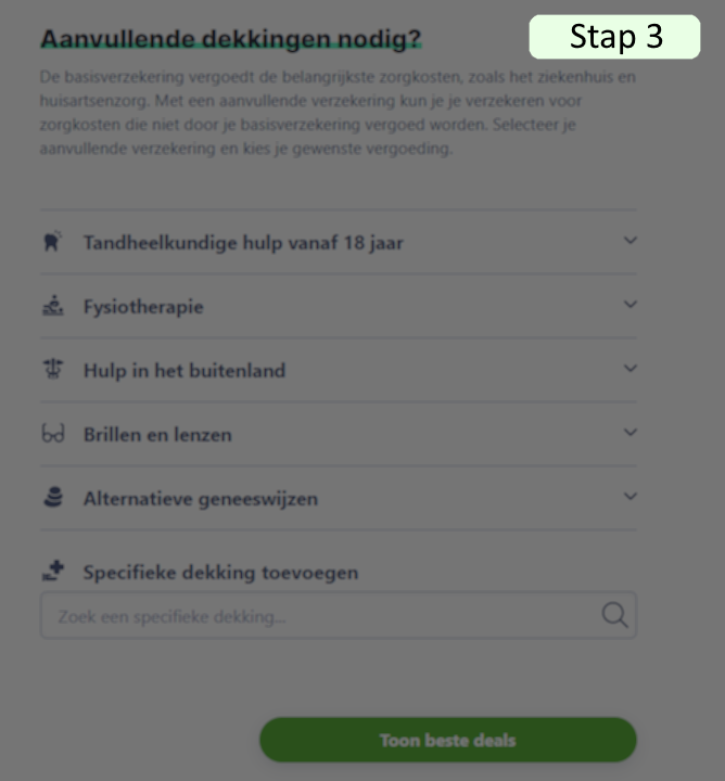 Zorgvergelijker stap 3